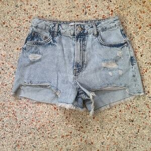 Ipekyol, light blue, ripped, high rise jean-shorts